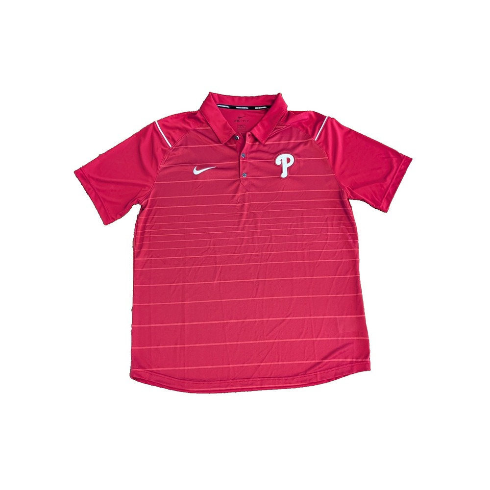Nike Dri-FIT Philadelphia Phillies MLB Polo Shirt Red Men's XL Golf Short Sleeve